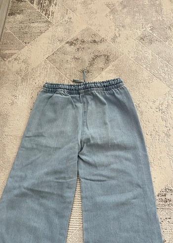Kız çocuk Mavi Geniş Kesim Midi Jean Pantolon - Görsel 2