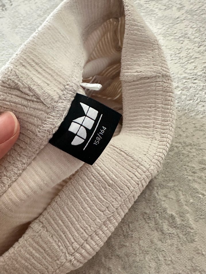 Bej Örme Kadife Kız çocuk Pantolon - Görsel 2