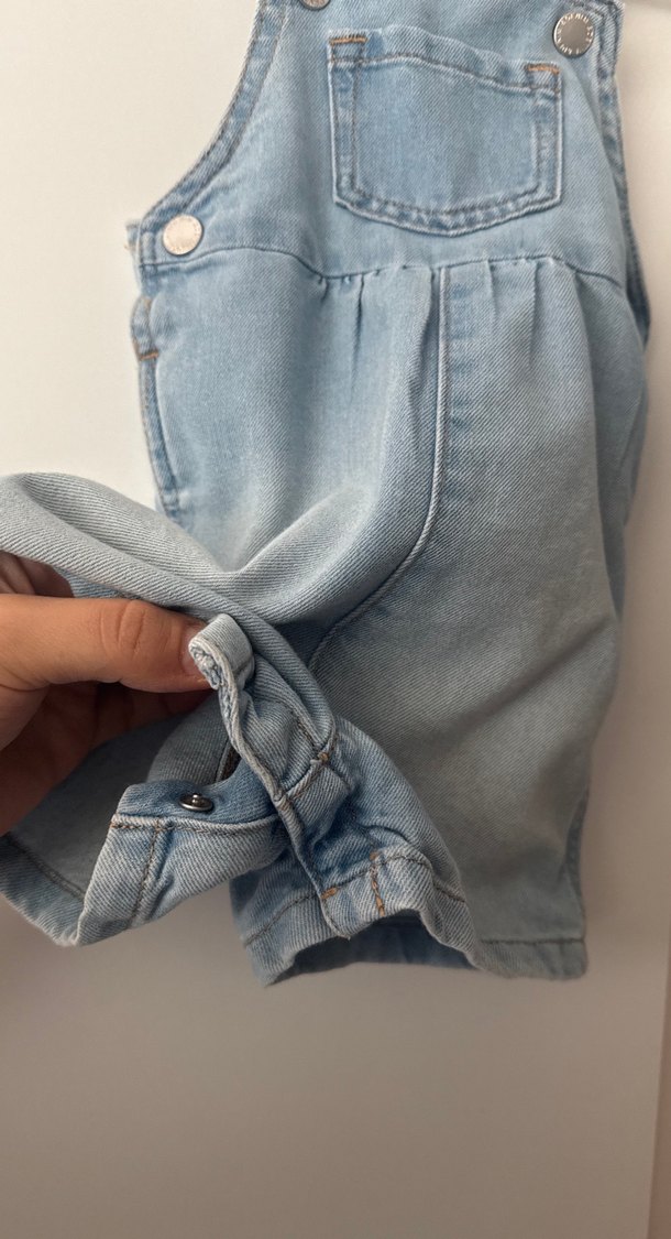 Kız Çocuk Kot Askılı Şort Tulum - Görsel 4