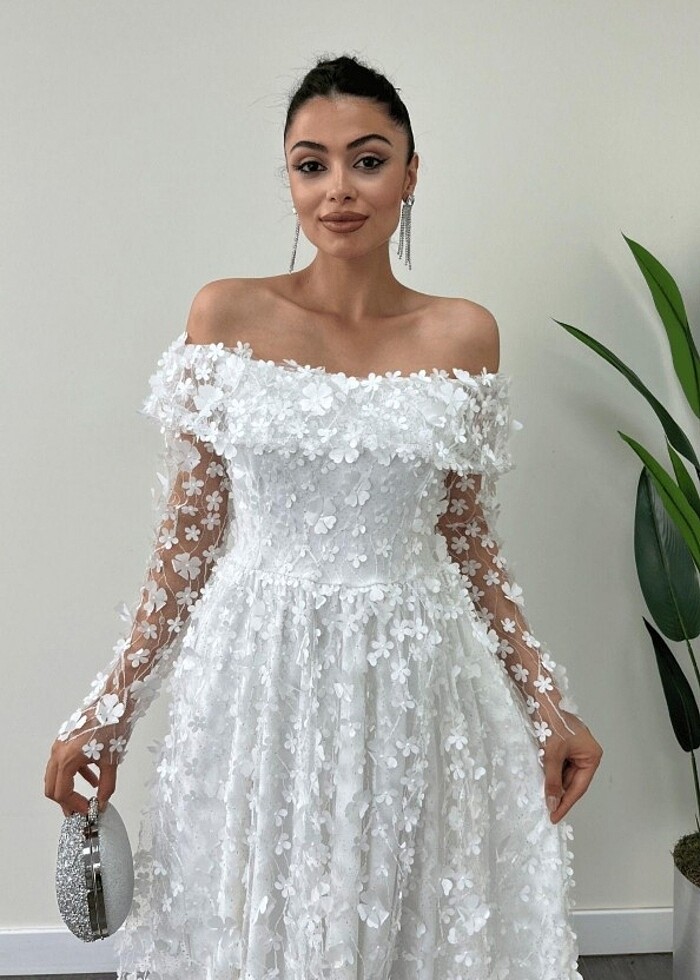 Beyaz elbise - Görsel 4