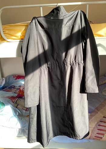 Gri Kuşaklı Uzun Hamile Montu - Görsel 4