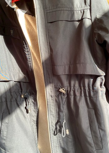 Gri Kuşaklı Uzun Hamile Montu - Görsel 3