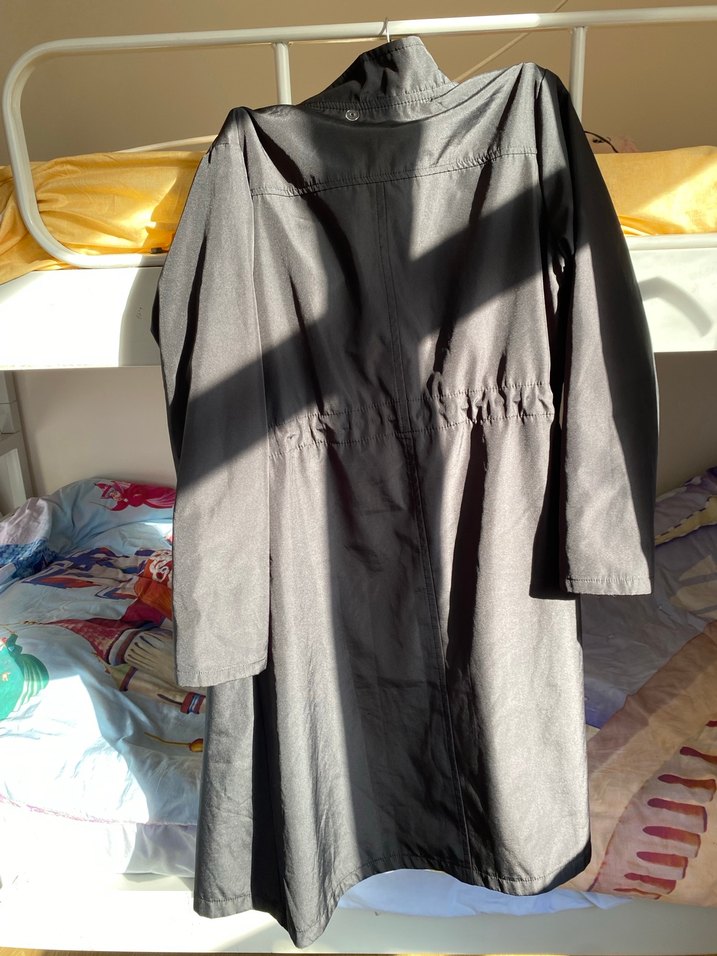 Gri Kuşaklı Uzun Hamile Montu - Görsel 4