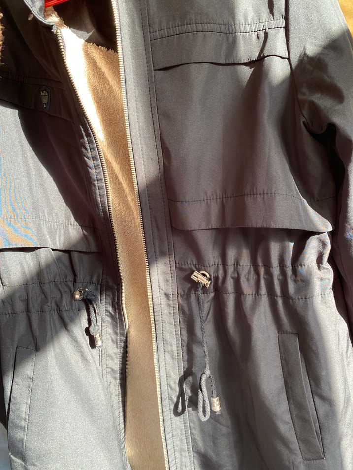 Gri Kuşaklı Uzun Hamile Montu - Görsel 3