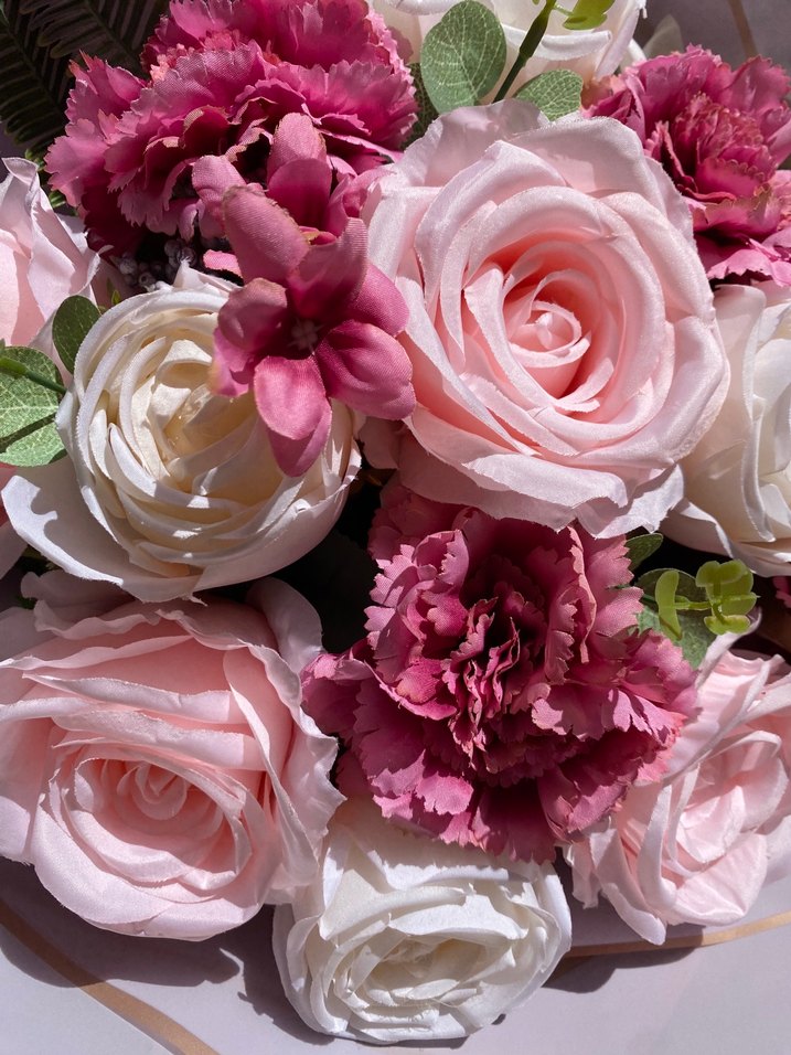 Pembe Dantelli Çiçek Buketi cansız - Görsel 5