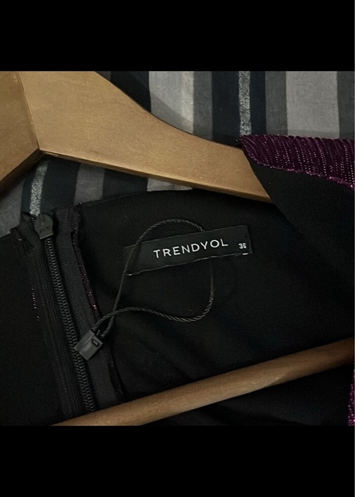 Simli mor trendyol kısa elbise kadın - Görsel 5