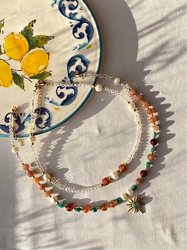 Amber Pearl Necklace