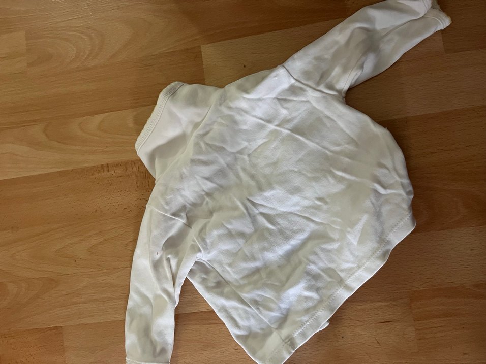 Uzun Kollu Beyaz Pamuklu Bebek Takımı - Görsel 3