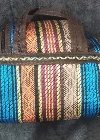 Renkli Bohem Kadın Çanta Fermuarlı iran hasır çanta - Görsel 4