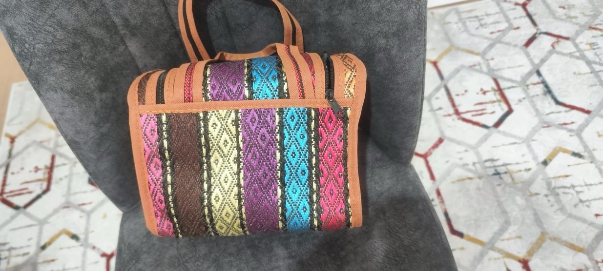 Renkli Bohem Kadın Çanta Fermuarlı iran hasır çanta - Görsel 3