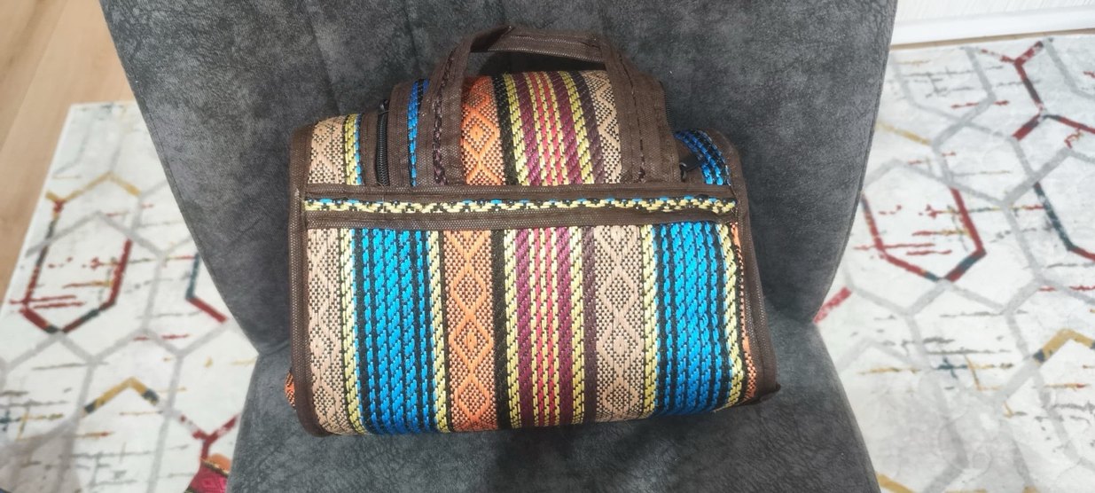 Renkli Bohem Kadın Çanta Fermuarlı iran hasır çanta - Görsel 4