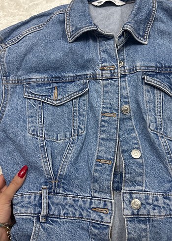 s Beden mavi Renk Zara Düğmeli Mavi Denim Kadın Elbise
