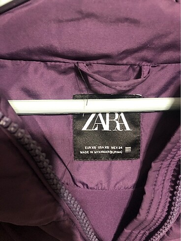 xs Beden mor Renk zara mor bomber mont