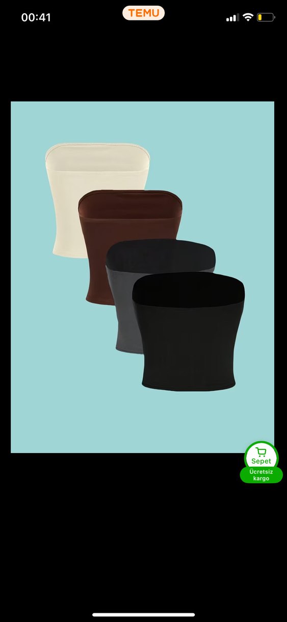 Kadın Siyah Straplez Mini Büstiyer - Görsel 2