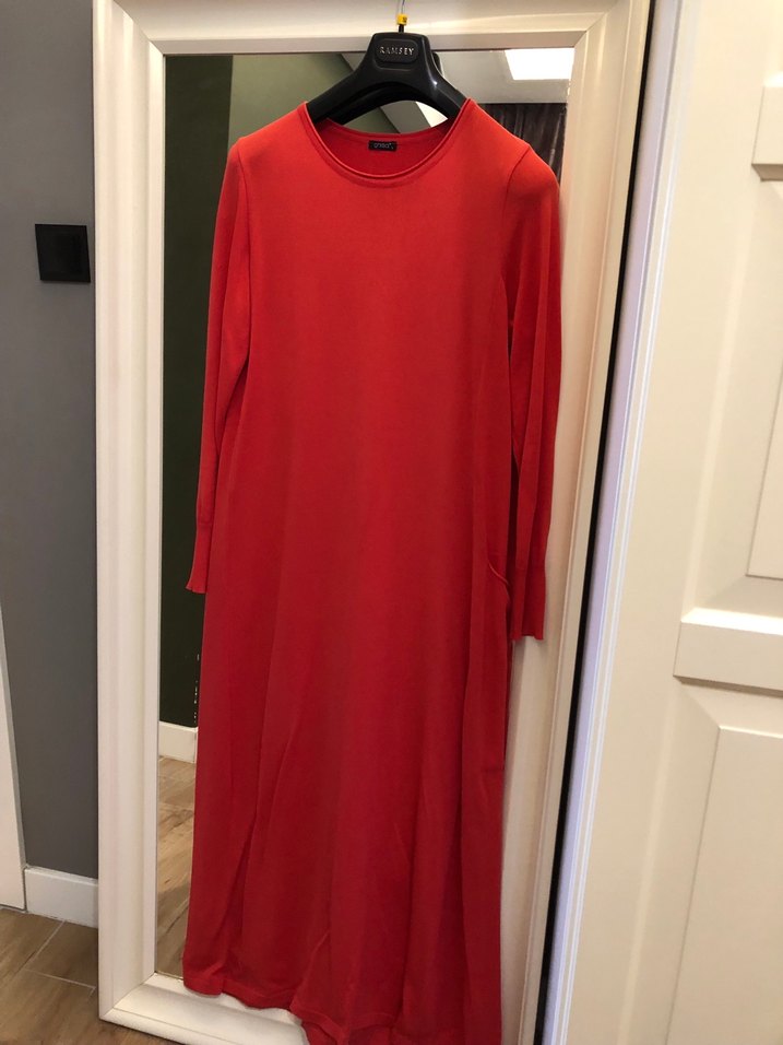 Nar çiçeği triko elbise-Ghisa marka - Görsel 2