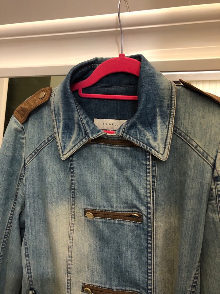 Kemerli Midi Denim Trençkot - Görsel 3