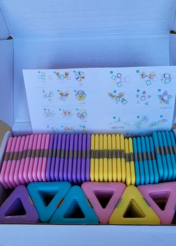 100 PARÇA(BÜYÜKBOY)Pastel Renkli Eğitici Manyetik Oyuncak Seti