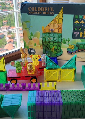 120 PARÇA(5.5CM)Renkli Manyetik Bloklar Eğitici Oyuncak