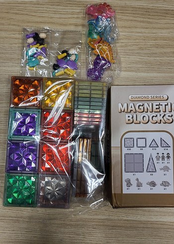 Diğer 98 PARÇA(5.5CM)Manyetik Renkli Bloklar Eğitici Oyuncak