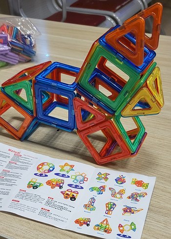 Beden Renk 88 PARÇA BÜYUK BOY ARABALI MANYETIK LEGO