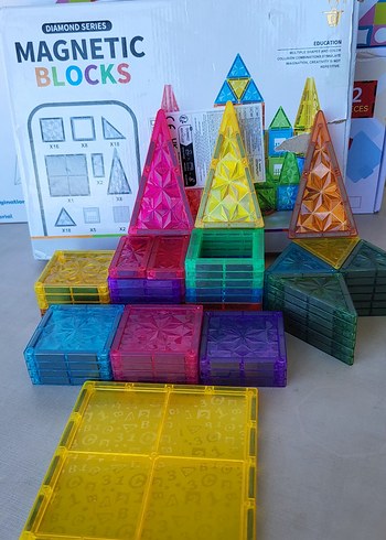 Beden 76 parca(5.5cm)Renkli Manyetik Bloklar Eğitim Oyuncağı