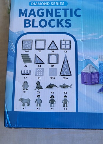 Beden Renk 106 PARÇA(5.5CM) OKYANUS Renkli Manyetik Eğitim Blokları Seti