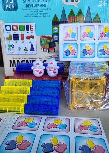  Beden 73 PARCA(5.5CM)Manyetik Renkli Yapı Taşları Eğitici Oyuncak