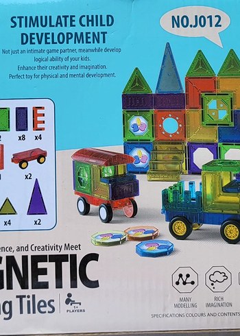 73 PARCA(5.5CM)Manyetik Renkli Yapı Taşları Eğitici Oyuncak