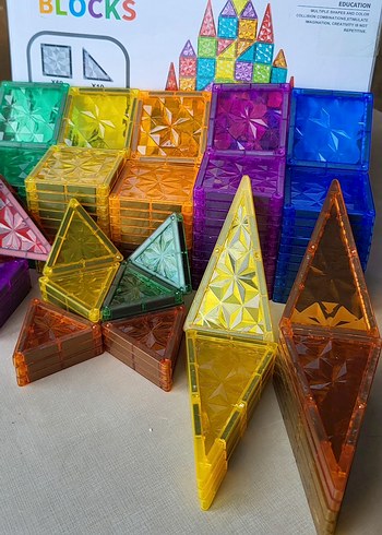 Beden 96 PARÇA(5.5CM)Renkli Manyetik Bloklar Eğitici Oyuncak
