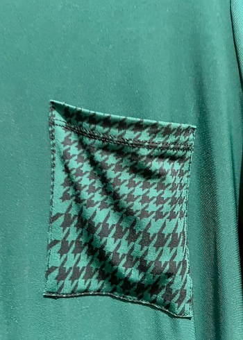 Yeşil Uzun Kollu Salaş Mini Tunik ve Etek - Görsel 4