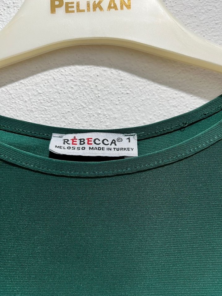 Yeşil Uzun Kollu Salaş Mini Tunik ve Etek - Görsel 3