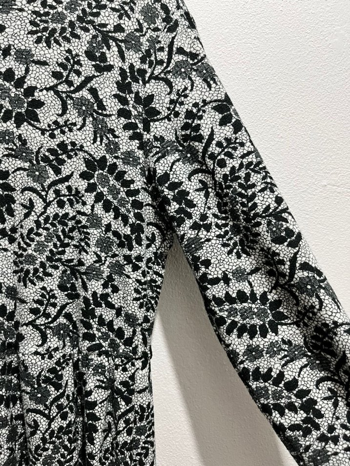 Gri Uzun Kollu Bohem Desenli Elbise - Görsel 4