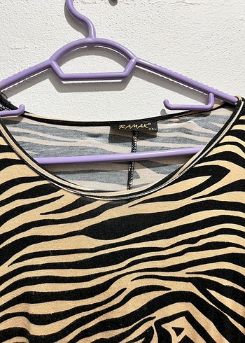 Zebra Desenli Uzun Kollu Kadın Elbise - Görsel 3