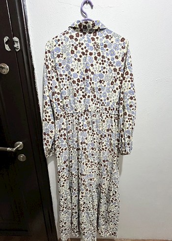 Bohem Uzun Kollu Çiçekli Uzun Elbise - Görsel 6