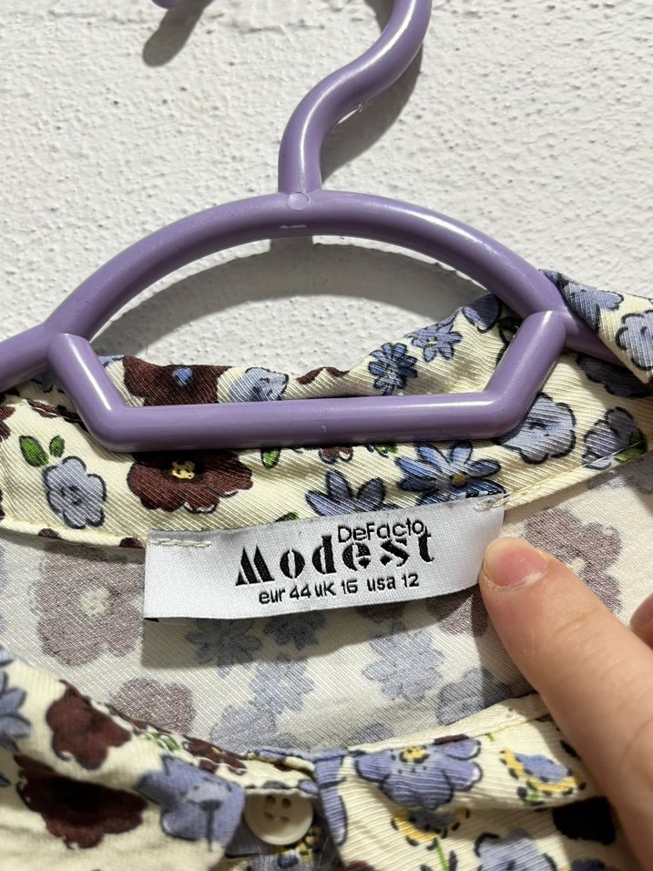 Bohem Uzun Kollu Çiçekli Uzun Elbise - Görsel 3