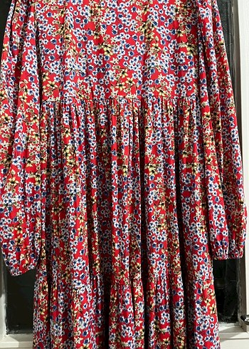 Çiçek Desenli Uzun Bohem Elbise - Görsel 2