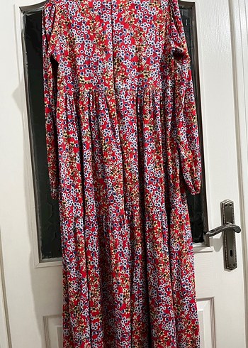 Çiçek Desenli Uzun Bohem Elbise - Görsel 7