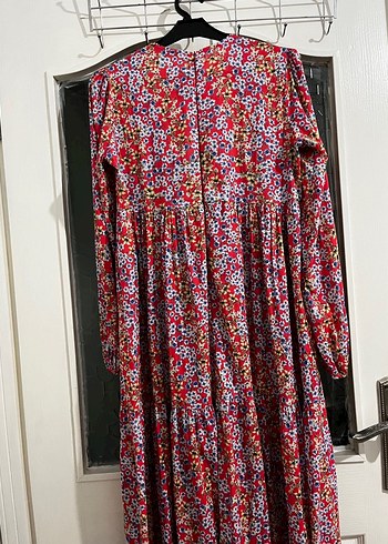 Çiçek Desenli Uzun Bohem Elbise - Görsel 6