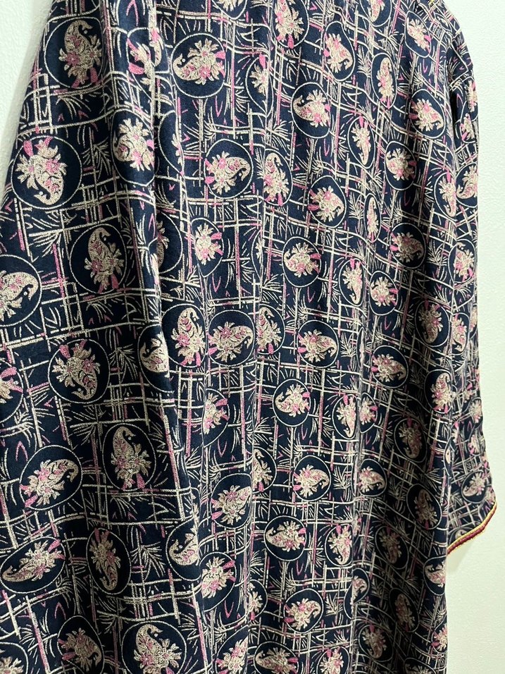 Bohem Desenli V Yaka Uzun Kollu Elbise - Görsel 5