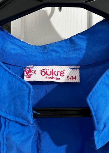 Mavi Uzun Keten Bohem Elbise - Görsel 4