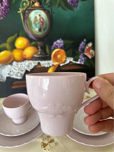 Çay fincanı ve pasta tabağı - Görsel 2