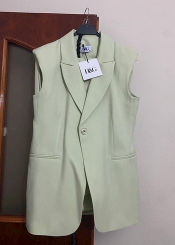 xl Beden Bej Kolsuz Kısa Kadın Blazer Ceket