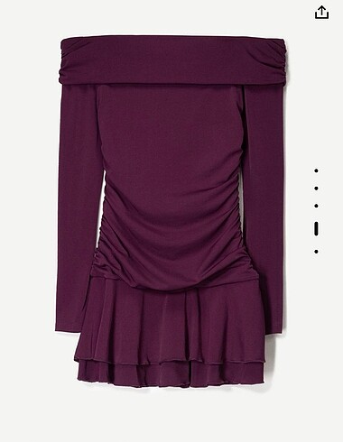 BERSHKA Fırfırlı Uzun kollu mini elbise