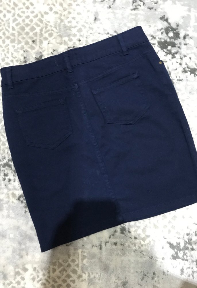 Lacivert kot şort - Görsel 3