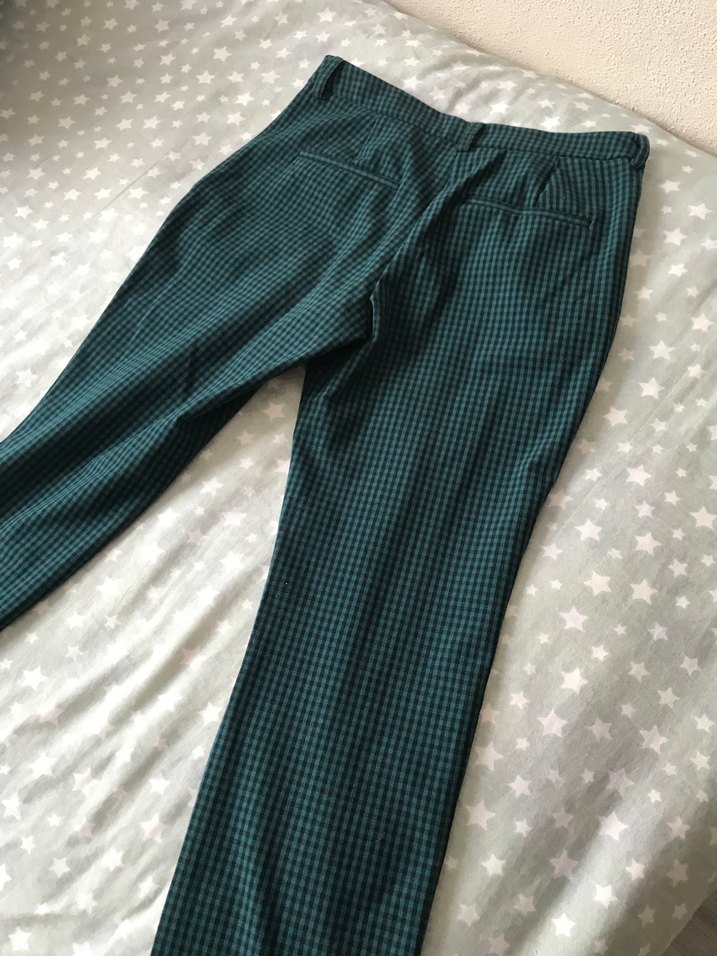 Kadın Kareli kumaş pantolon - Görsel 4