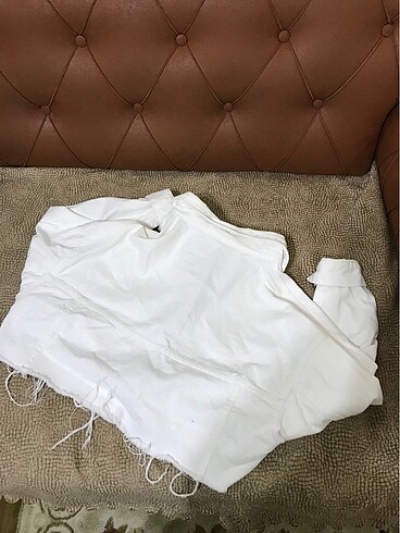 Crop beyaz ceket - Görsel 4