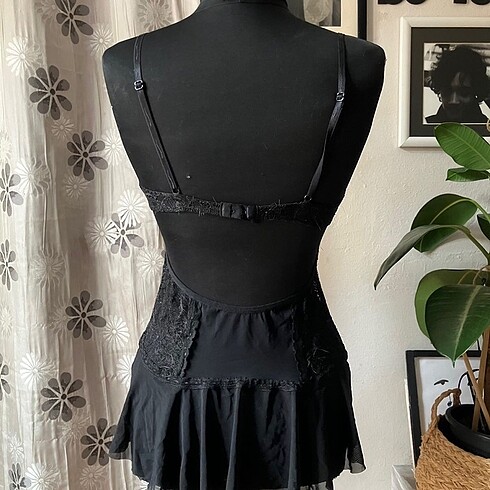 m Beden lolita y2k gothic gotik askılı bluz crop