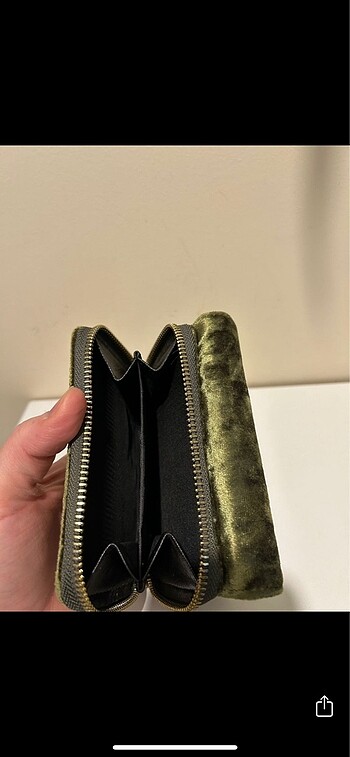 Ecrou kadife cüzdan - Görsel 4