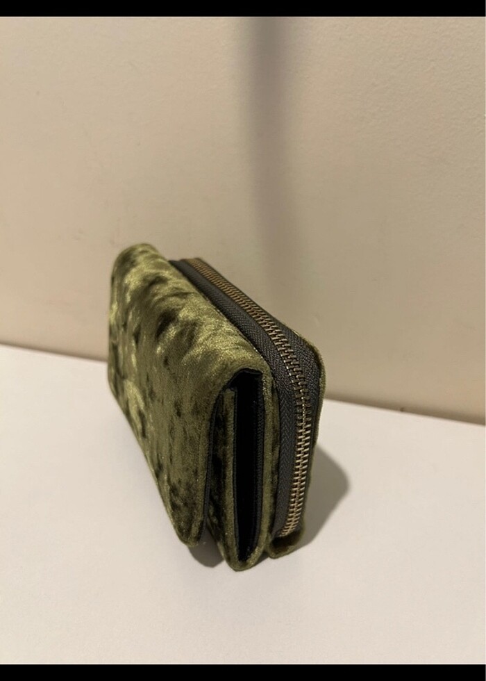 Ecrou kadife cüzdan - Görsel 3