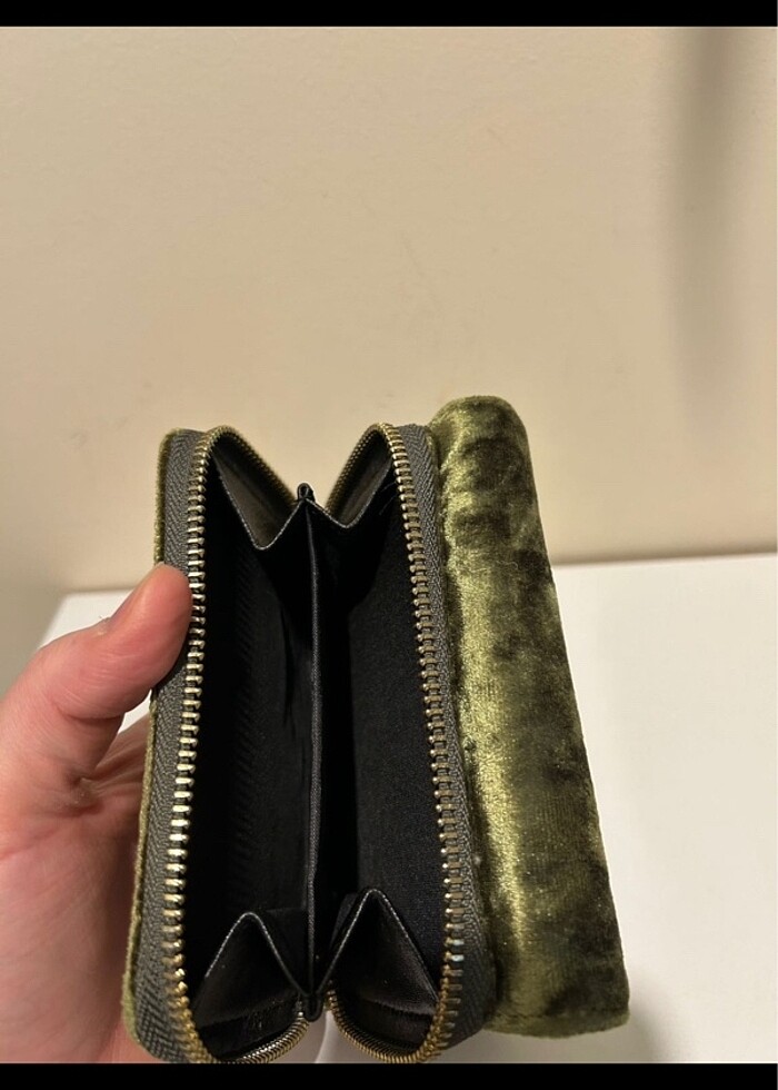 Ecrou kadife cüzdan - Görsel 4